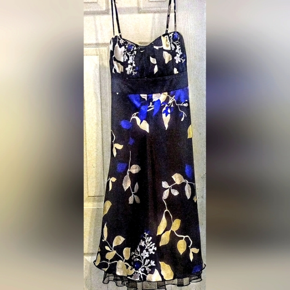Floral Spaghetti Strap Dress With Ribbon In The Back